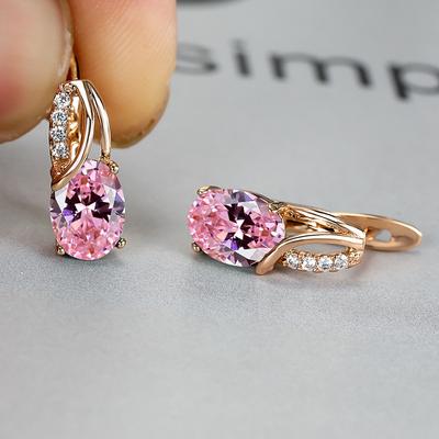 Women's Zircon Earrings Classic Precious Stylish Simple Earrings Jewelry Platinum Colorful / Platinum olive green / Platinum White For Wedding Party 1 Pair