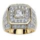 men's 14k yellow gold plated square cut cubic zirconia octagon ring size 9