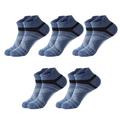 Men's 5 Pairs Socks Ankle Socks Running Socks Black Blue Color Color Block Daily Wear Vacation Weekend Medium Summer Spring Warm Ups