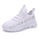 Kids' Black Breathable Mesh Running Sneakers with Lace-Up Design and Bold Letter Print - Comfortable Athletic Shoes for Boys