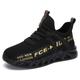 Kids' Black Breathable Mesh Running Sneakers with Lace-Up Design and Bold Letter Print - Comfortable Athletic Shoes for Boys