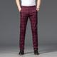 Men's Trousers Chinos Pants Trousers Jogger Pants Plaid Dress Pants Pocket Classic Straight Leg Lattice Comfort Outdoor Full Length Formal Business Daily Cotton Stretch Smart Casual Black Wine