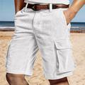Men's Shorts Summer Shorts Beach Shorts Casual Shorts Pocket Multi Pocket Straight Leg Plain Comfort Breathable Short Casual Daily Holiday Corduroy Fashion Stylish Black White