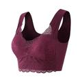 Women's Wireless Bras Padded Bras Full Coverage V Neck Breathable Push Up Lace Pure Color Pull-On Closure Date Casual Daily Nylon Sexy 1PC Black Blue / Bras Bralettes / 1 PC