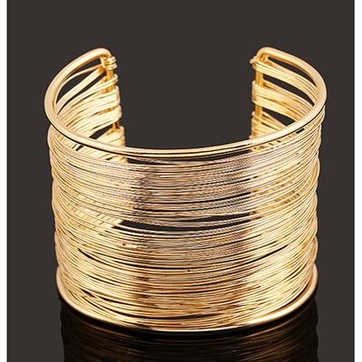 Women's Cuff Bracelet Wide Bangle Layered Simple Fashion European Alloy Bracelet Jewelry Silver / Gold For Daily