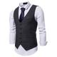 Men's Winter Coat Vest Waistcoat Wedding Party Work Business Basic Smart Casual Spring Fall Polyester Polka Dot V Neck Slim Black Khaki Gray Vest