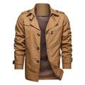 Men's Jacket Casual Jacket Outdoor Daily Wear Button Pocket Spring Fall Plain Fashion Streetwear Lapel Short Black Yellow Blue Army Green Beige Jacket