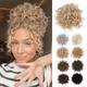 Gray Messy Bun Hair piece for Women Elastic Drawstring Loose Wave Large Curly Bun Messy Bun Scrunchie Synthetic Hair Bun Hair Extensions curly Hair Pieces for Women Daily Use