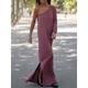 Women's Long Dress Maxi Dress Casual Dress Pure Color Streetwear Casual Outdoor Daily Vacation Split Cold Shoulder Long Sleeve One Shoulder Dress Regular Fit Black Red Dark Grey Summer Spring S M L