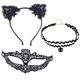 black lace suit Halloween lace headband dance party fun mask shooting props