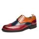 Men's Oxfords Derby Shoes Formal Shoes Brogue Wingtip Shoes Walking Business British Christmas Party Evening Xmas PU Lace-up Red Blue Brown Color Block Summer Spring