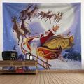 Christmas Santa Claus Holiday Party Xmas Large Wall Tapestry Art Photo Background Backdrop Decor Hanging Home Bedroom Living Room Decoration Tree Reindeer Snowman Elk Snowflake Candle Gift Fireplace