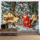 Christmas Santa Claus Holiday Party Xmas Large Wall Tapestry Art Photo Background Backdrop Decor Hanging Home Bedroom Living Room Decoration Tree Reindeer Snowman Elk Snowflake Candle Gift Fireplace