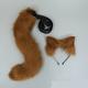 Furry Fox Cat Wolf Headband Tail Flexible Faux Fur Ears Halloween Christmas Party Lolita Cosplay Costumes Fursuit Accessory Set Masquerade Party Gift