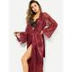 Women's Gift Robes Gown Pajamas Bathrobes Home Christmas Party Wedding Party Lace Patchwork Pure Color Spandex Simple Casual Soft Fall Winter Long Sleeve Lace Up Belt Included
