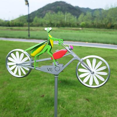 Bicycle Metal Wind Spinner Wrought Iron Metal Garden Decoration Windmill Cat Mouse Motorcycle