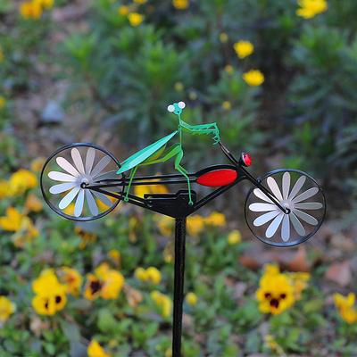 Bicycle Metal Wind Spinner Wrought Iron Metal Garden Decoration Windmill Cat Mouse Motorcycle