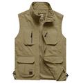 Men's Fishing Vest Military Tactical Vest Hiking Vest Sleeveless Vest / Gilet Jacket Top Outdoor Breathable Quick Dry Lightweight Multi Pockets Summer Spandex Polyester Black Green Grey Fishing