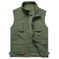 Men's Fishing Vest Military Tactical Vest Hiking Vest Sleeveless Vest / Gilet Jacket Top Outdoor Breathable Quick Dry Lightweight Multi Pockets Summer Spandex Polyester Black Green Grey Fishing