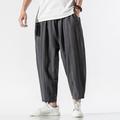 Men's Trousers Summer Pants Beach Pants Harem Pants Casual Pants Elastic Waist Print Color Block Stripe Comfort Breathable Casual Daily Streetwear Linen Cotton Blend Sports Fashion Loose Fit Light