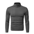 Men's T shirt Tee Turtleneck shirt Long Sleeve Shirt Rolled collar Casual Long Sleeve Clothing Apparel Distressed Essential