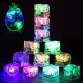 12pcs Luminous LED Ice Cubes Magic Glowing Colorful Touch-sensitive Night Lights Flashing Ice Cubes for Summer Party Kitchen Decorations