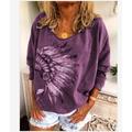 womens vintage native american indian shirt feather headdress print loose fit long sleeve oversize tee tops purple