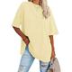 Women's Clothing Basic Oversized Round Neck T-shirts Plain New Color Loose Shoulder Sleeve Round Neck Short Sleeve Top