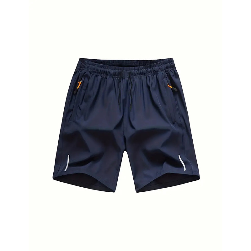 Men's Athletic Shorts Running Shorts Gym Shorts Sports Going out Weekend Breathable Quick Dry Running Casual Pocket Drawstring Elastic Waist Plain Knee Length Gymnatics Activewear Black Dark Blue