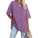 Women's Clothing Basic Oversized Round Neck T-shirts Plain New Color Loose Shoulder Sleeve Round Neck Short Sleeve Top