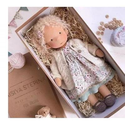 Cotton Body Waldorf Doll Doll Artist Handmade Mini Dress-Up Doll Diy Halloween Gift Box Packaging Blessing for Christmas Gifts