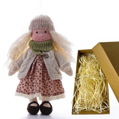 Cotton Body Waldorf Doll Doll Artist Handmade Mini Dress-Up Doll Diy Halloween Gift Box Packaging Blessing for Christmas Gifts