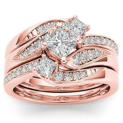 3pcs Band Ring Ring For Women's Gift Prom Date Rhinestone Alloy
