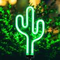 Solar Garden Lights Outdoor Lights Cactus/Flamingo Neon Lights Waterproof Outdoor Lights for Garden Patio Yard Pathway Decoration
