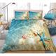 Ocean Duvet Cover Bedding Sets Comforter Cover with 1 Duvet Cover or Coverlet,1Sheet,2 Pillowcases for Double/Queen/King(1 Pillowcase for Twin/Single)