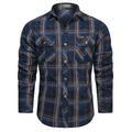 Men's Shirt Work Shirt Button Up Shirt Shirt Jacket Shacket Summer Shirt Army Green Royal Blue Khaki Long Sleeve Plaid / Check Lattice Turndown Casual Daily Clothing Apparel Cotton Sportswear