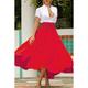 Women's Skirt Swing Work Skirts Long Skirt Maxi Skirts Solid Colored Performance Casual Daily Autumn / Fall Cotton Blend Streetwear Yellow Red Orange