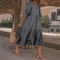 Women's Casual Dress Swing Dress Long Dress Maxi Dress Polka dot-black Wave point-red Polka dot-yellow Short Sleeve Floral Ruffle Summer Spring Crew Neck Fashion Loose Fit 2023 S M L XL XXL 3XL 4XL