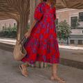 Women's Casual Dress Swing Dress Long Dress Maxi Dress Polka dot-black Wave point-red Polka dot-yellow Short Sleeve Floral Ruffle Summer Spring Crew Neck Fashion Loose Fit 2023 S M L XL XXL 3XL 4XL