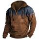 Halloween Mens Graphic Hoodie Zip Up Hoodies Pullover Distressed Blue Purple Brown Green Dark Gray Hooded Color Block Bohemian Style Prints Half Front Native American Casual Cotton