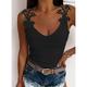 Women's Tank Top Going Out Tops Camis Black White Blue Plain Sexy Lace Lace Trims Casual Daily Basic Casual V Neck S