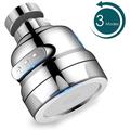 3 Modes Kitchen Sink Faucet Head Replacement, 360 Degree Faucet Aerator Sprayer Attachment, Tap Accessories Water Saving Extend Nozzle Connect Adapter