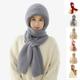 2024 New Integrated Ear Protection Windproof Cap Scarf, Winter Warm Knitting Thick Warm Ear Guard Hat Scarf for Women