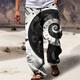 Machine Clock Casual Men's 3D Print Pants Trousers Outdoor Street Going out Polyester Black Red Khaki S M L Mid Waist Elasticity Pants