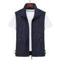 Men's Vest Gilet Fishing Vest Hiking Vest Sleeveless Vest Gilet Jacket Outdoor Daily Going out Casual Spring Fall Pocket Polyester Nylon Breathable Plain Zipper Stand Collar Loose Fit Black Army