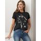 100% Cotton Cat Print T shirt Casual Daily Short Sleeve Crew Neck Women's Clothing