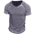 Men's T shirt Tee Tee Top Plain Slim Pleated Crew Neck Street Vacation Short Sleeves Clothing Apparel Vintage Designer Basic