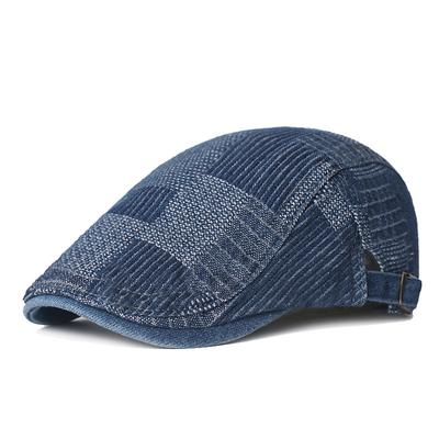 Men's Flat Cap Black Blue Denim Streetwear Stylish 1920s Fashion Outdoor Daily Going out Lattice Warm