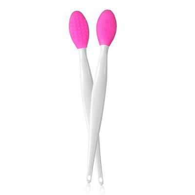 2 Pieces Lip and Nose Scrub Brush Silicone Exfoliating Lip Brush Double-Sided Soft Lip Nose Exfoliator Scrubber Tool