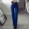 Women's Casual / Sporty Athleisure Flare Chinos Bell Bottom Wide Leg Full Length Dress Pants Weekend Yoga Stretchy Plain Comfort Mid Waist Slim White Black Blue Wine Coffee S M L XL